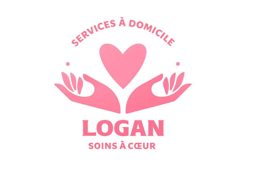 Logo Logan Soins à Cœur : deux mains soutenant un cœur